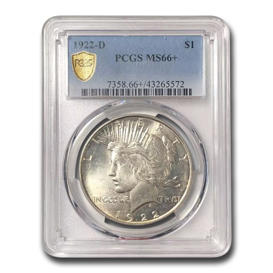 1922-D Peace Dollar MS-66+ PCGS 1922-D Peace Dollar MS-66+ PCGS